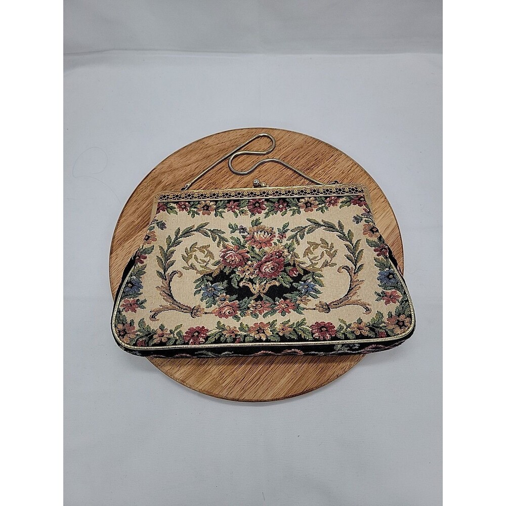 Vintage Steiner Tapestry Evening Bag Made In Israel Hand Wrist Held 9x6x1